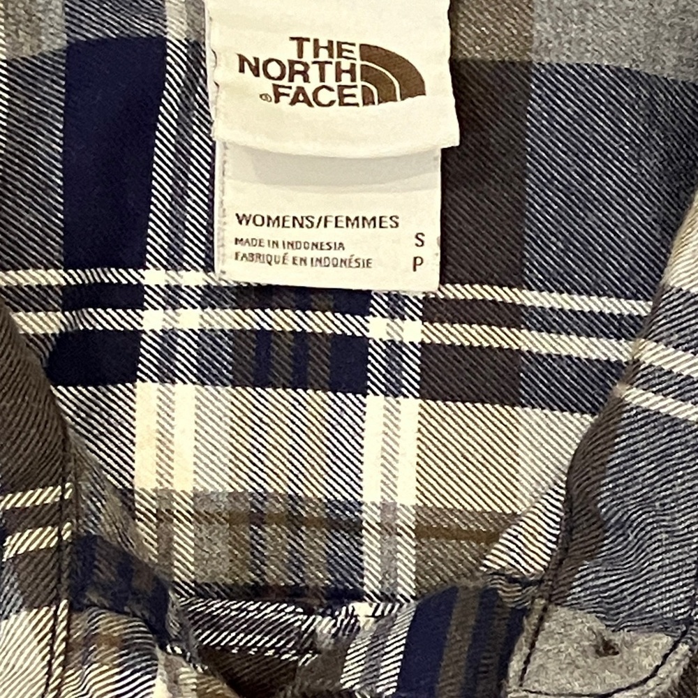The North Face small women’s Blue / Gray / brown Plaid Button Down Shirt - Picture 2 of 12